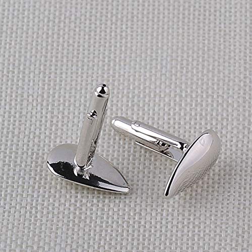 Mancuernillas KnBoB para hombre en forma de lágrima plateadas miniatura 5