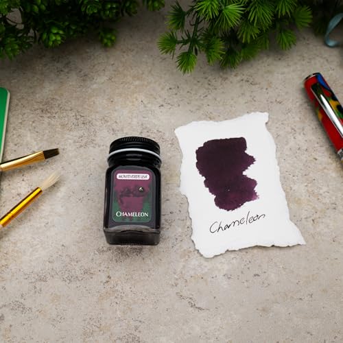 Image of Monteverde Jungle Fountain Pen Ink, 30ml, Chameleon (Burgundy) | Animal-inspired fountain pen ink with bold color, smooth flow, and creative writing personality.