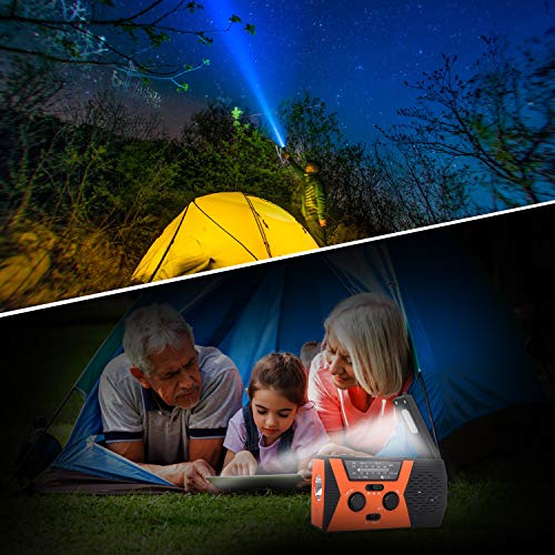 2020 Upgraded Emergency Solar Hand Crank Radio, RegeMoudal Hand Crank AM/FM/NOAA Weather Radio with Flashlight, Reading Lamp, 2000mAh Power Bank,USB Cell Phone Charger and SOS Alarm - Thumbnail 5