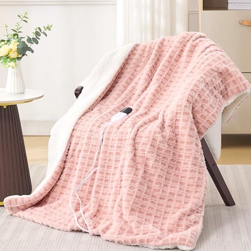 PTQ Waffle Heated Throw Blanket 50