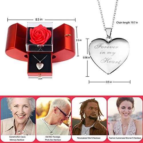 All Hearts Day Gifts for Wife and Mom Zilveren Ketting met Foto "Forever In My Heart" Romantische Geschenken voor Haar Vrouwen - Afbeelding 5