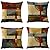 WOMHOPE Set of 4 Vintage Geometric Decorative Throw Pillow Covers Pillow Cases Cushion Cases 18 x 18 Inch for Living Room,Couch and Bed (Geometric)