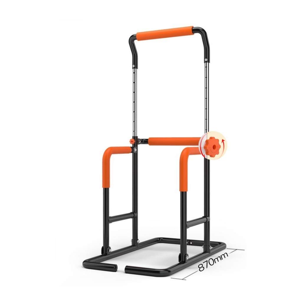Dip StandsMulti-Function Power Tower Adjustable Height Pull Up Home Strength Training Fitness Workout Station (Color : Black, Size : 137-207cm)