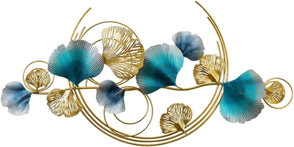 Home Decor Metalowa sztuka ścienna Liście, Nowoczesne duże rzeźby ścienne Złoty kwiat Kwitnący Ręcznie robione 3D Wiszące na ścianie Dekoracje do salonu Sypialnia Luksusowe prezenty