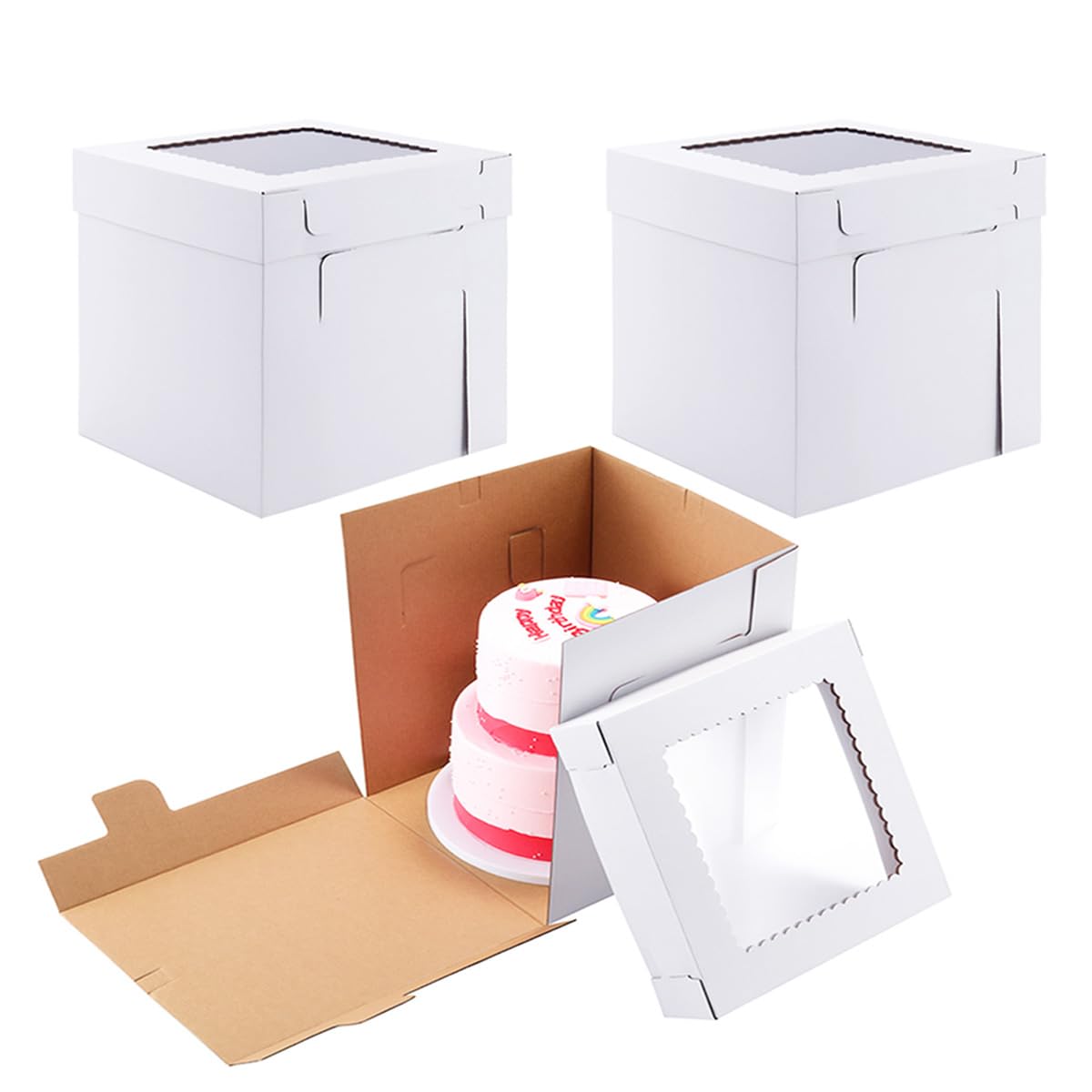 Huoshange White Cake Box 12x12x12 10-Pack