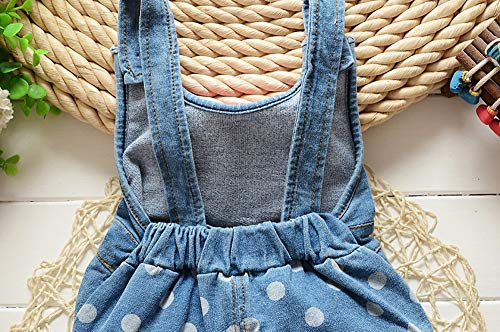 Image of Kidscool Space Baby Toddler Girls Soft Knitted Cotton Denim Cute Cartoon Overalls