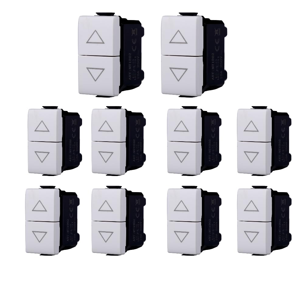 gloca Set 10 Pulsanti Doppi Saliscendi 1P+1P 10A 250V Compatibili Con Serie Matix