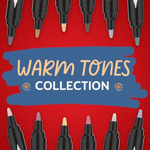 Image of Sharpie Creative Marker Acrylic Paint Pens | Water-Based Paint Markers | No-Bleed Ink Writes on Most Surfaces | Bullet Tip | Crafting & Art Supplies | Warm Tones | 5 Count