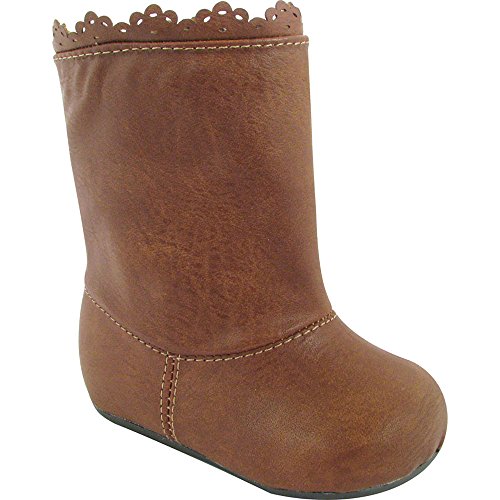 Baby Deer Baby Infant Brown Dress Boot with Walking Sole - Tan Brown Size 7 (Infant Toddler Baby Boots)