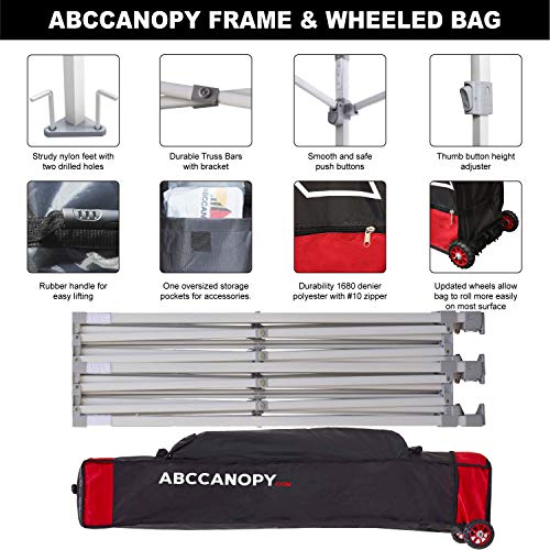 ABCCANOPY 3 x 6M Ez Pop Up Canopy Tent with Church Window Sidewalls, Commercial Tent-Series with Carrying Case/Bag (Grey) - Image 5