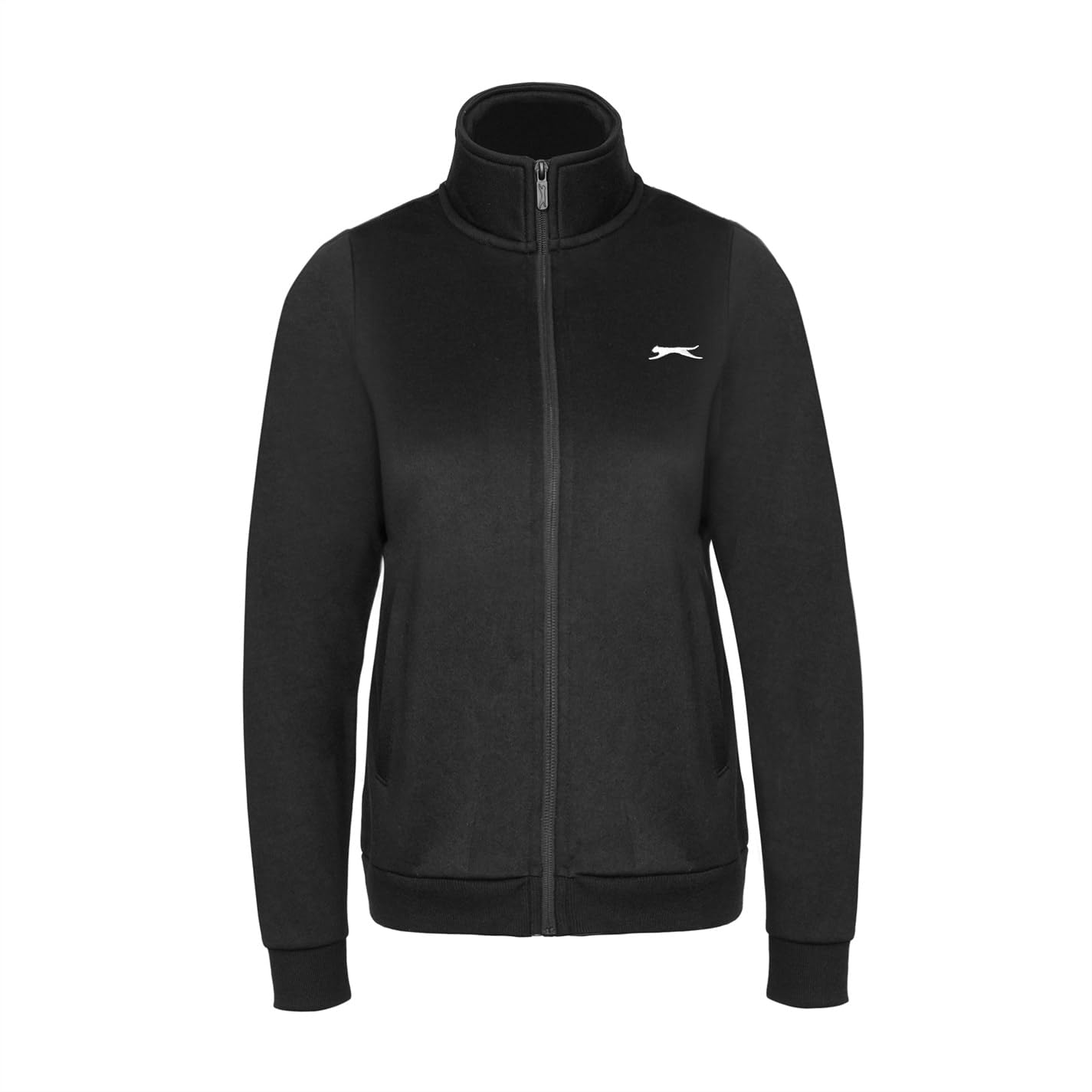 Slazenger Womens Fitted Full Zip Through Jacket Outerwear Top Black XL