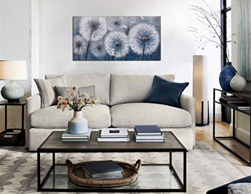 Image of Large Dandelion Painting Wall Art Decor Canvas Print Picture for Living Room White Flower Flora Plant Home Bedroom Decoration Modern Framed Artwork