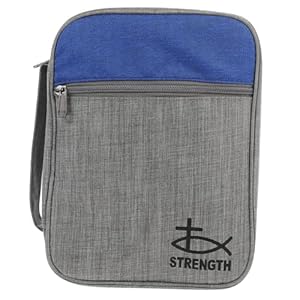 DIYEAH Bibeltasche Blau Grau mit Fischsymbol