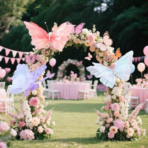 Havawish 3 Pcs Large Butterfly Decorations Mariposas Grandes para Decoracion Big 3D Silk Flying Butterfly for Party Table Centerpieces Wall Decor Wedding Reception Birthday Baby Shower