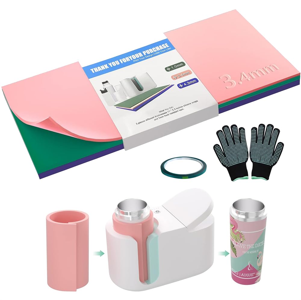 Sublimation Tumbler Wrap Compatible with for Cricut Mug Press Tumbler Heat Press Machine, 3 Thicknesses for Sublimation Tumblers Blanks Products Mug Press Attachment, Mug Press Sublimation Wraps