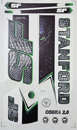 Image of Cottontail Cricket Bat Sticker | 4D CRBR English Willow Sports Fiber Tape Embossed Accessories Black