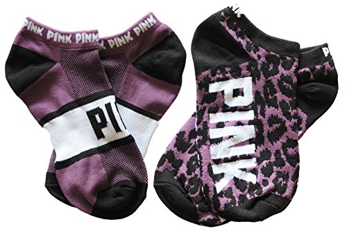 Victoria's Secret Pink Ultimate No/Low Show Socks Pack Of Two Animal Print