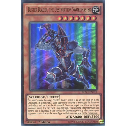 Amazon.com: YuGiOh : BOSH-EN018 1st Ed Buster Blader, the Destruction  Swordmaster Ultra Rare Card