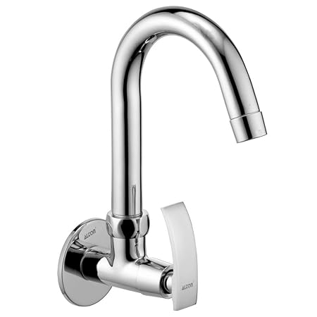 ALTON FAM3365 Brass Sink Cock with Swinging Spout, Chrome Finish