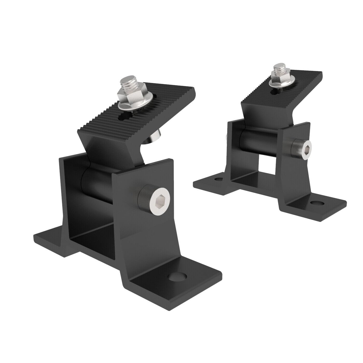 Supporto per pannello solare da balcone, tetto piatto PV regolabile 15-30° in alluminio (set da 2 pannelli da 15° a 30°) nero