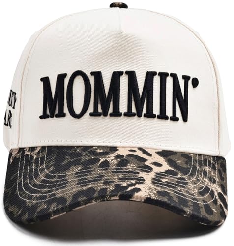 Image of Women's Mommin Trucker Hat - Vintage Two-Tone Ponytail Baseball Cap, Embroidered Adjustable Hat, Great Gift for Mom & Women