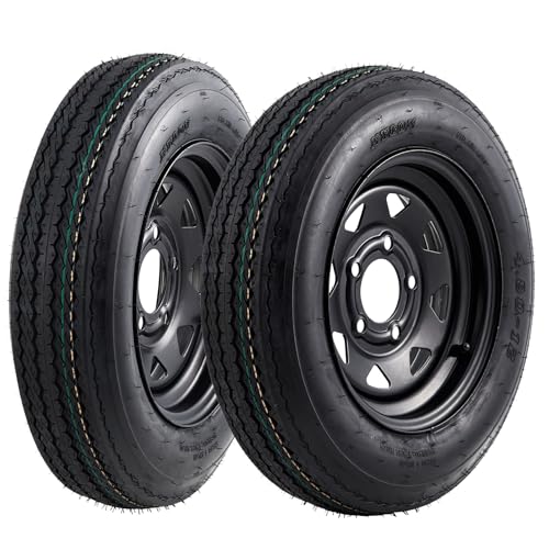 Set of 2 4.80-12 4.80x12 480-12 4.80-12 Trailer Tires, 5 lug on 4.5