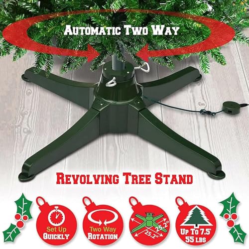 Base giratoria de 360° para soporte de árbol de Navidad para árboles artificiales de 3 metros (9,8 pies), soporte de ABS resistente, diseño estable y antideslizante para decoración navideña de inter