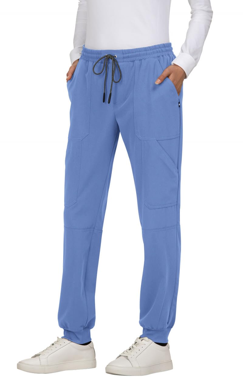 KOI Next Gen Women's 7 Pocket Good Vibe Jogger Scrub Pants with 4-Way Stretch and Elastic Waistband