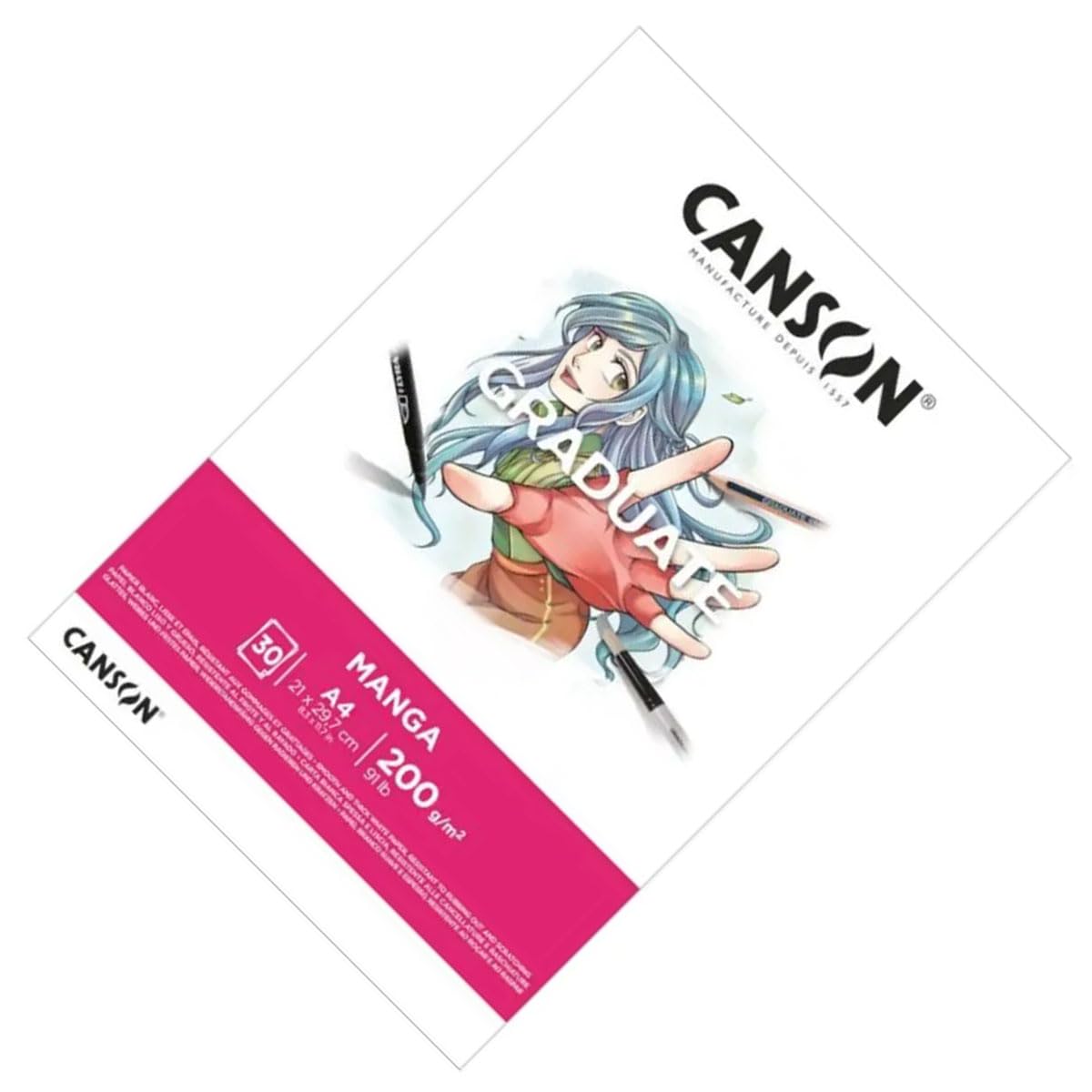 Canson Graduate Manga Bloc Klejony A4 30 ark. Solidny 200g