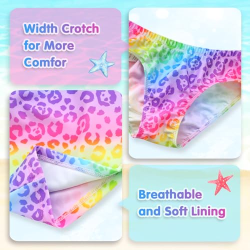 Image of Girls Tankini Swimsuit Two Piece Bathing Suit Colorful Toddler Kids Ruffle Swimwear Adjustable Strap Summer Beach