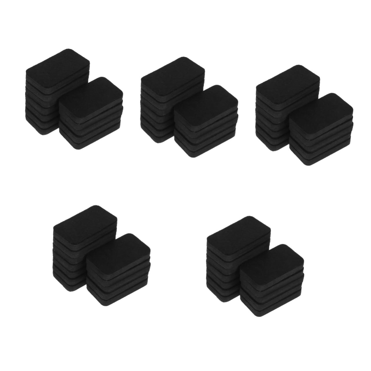 Housoutil 5 Sätze Magnetischer Tafelwischer Löschbar Tafelgitter Für Whiteboard-radierer Für Zu Hause Trockenlöscher Für Whiteboards Magnete Schwarz 12 Stück * 5