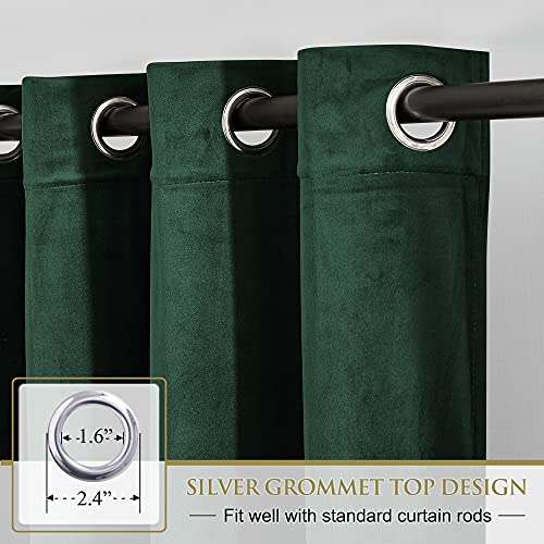 PONY DANCE Dark Green Velvet Curtains - Image 2