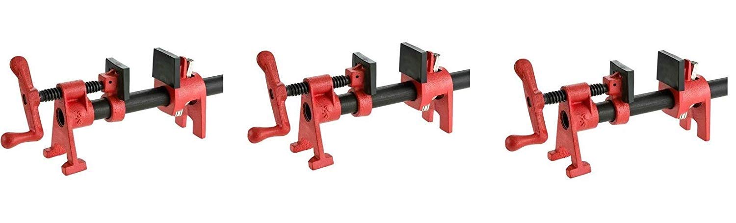 Bessey BPC-H34 3/4-Inch H Style Pipe Clamp, red (Pack of 3)