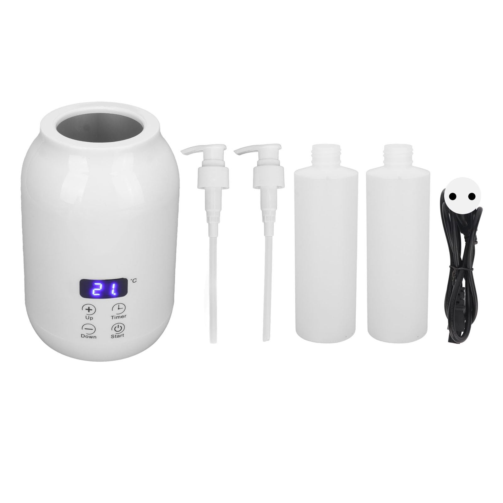 Massageöl Wärmer Gerät, Led-Anzeige Touch-Steuerung Massageöl-Flaschenwärmer, Temperatureinstellung ätherisches ÖL-Heizgerät, mit Zwei Ölflaschenspender, für Lotionen, Öle, Cremes etc, 110–240v (EU)