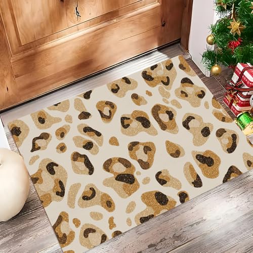 Tapis motif léopard antidérapant : finis les sols mouillés dans votre entrée