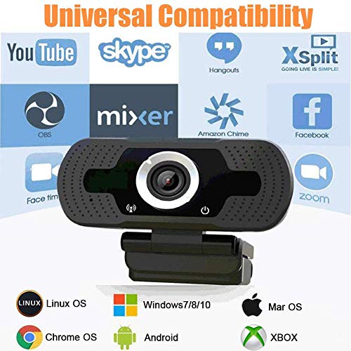 Webcam with Microphone, USB PC Desktop Laptop with 110° Wide View Angle,Web Camera for Live Streaming, Video Calling Conferencing, Gaming - Thumbnail 3