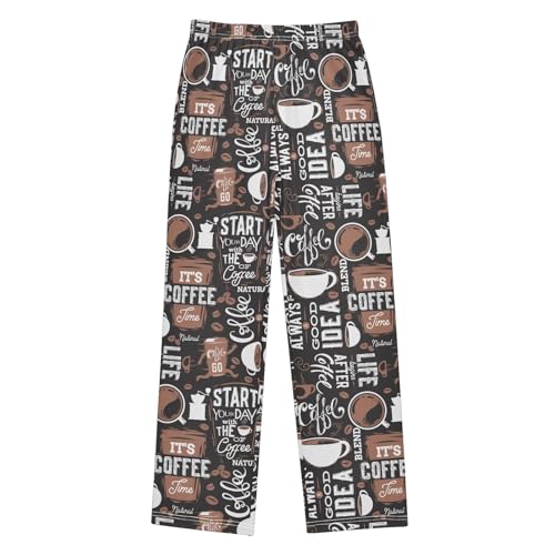 ZZXXB Star Your Day with The Coffee Boys Long Pants Soft Trousers Elastic Waist Kids Lounge Bottoms with Pockets S-XL