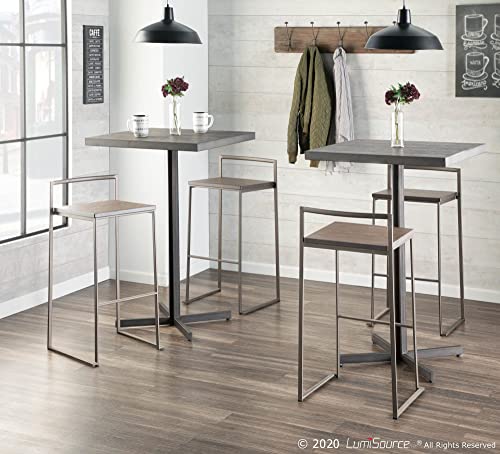 Fuji Industrial Bar Table In Antique Metal And Espresso Bamboo By Lumisource #TOP7