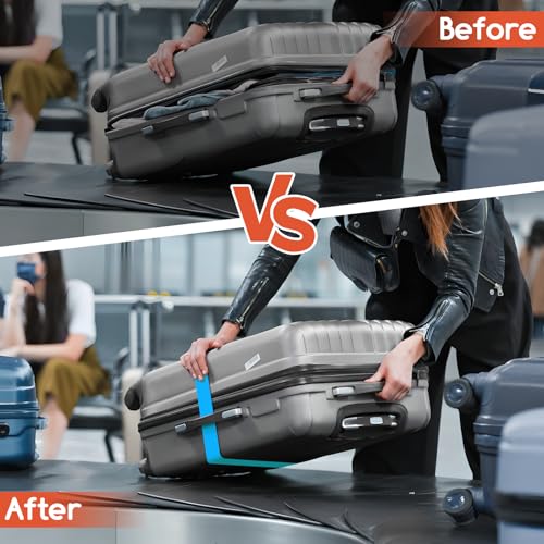 WISYOK Luggage Straps Extended, 2 Pack Suitcase Straps Personalised, Adjustable Case Strap for Suitcase, Luggage Belt with Quick Release Buckle, Suitcase Identifier for Travel, Flight (SkyBlue) - Image 6