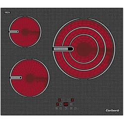 Corbero Ccibr7203 Corberó CCVG3BL573 Placa Vitrocerámica 3 Zonas, 5700 W, Touch Control, Zona Grande 30 Cms, Temporizador, 9 Niveles Potencia, Desconexión Automática de Seguridad, Bloqueo de Seguridad