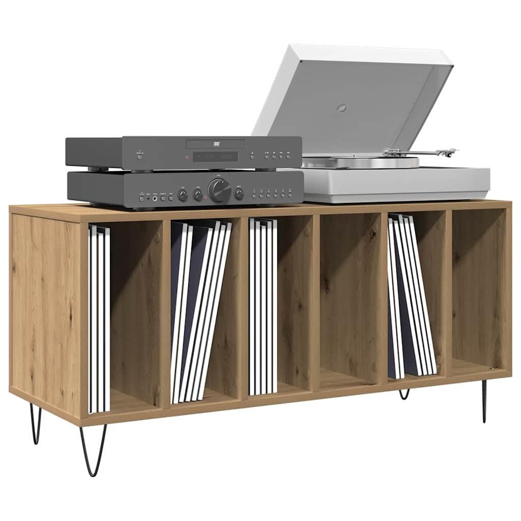 vidaXL Record Cabinet Artisan oak 100 x 38 x 48 cm Engineered Wood, Living Room Cabinets, Durable Storage Solutions, Modern Organizers, Ample Space for Organizing Home Office Documents โ image 1