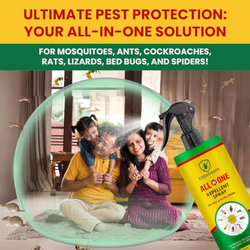 Image of 250ml Herbal Pest Repellent Spray | Repels Mosquitoes, Roaches, Lizards, Bedbugs, Spiders, Ants | Non-Toxic, Kid & Pet Safe | TSA-Approved Eco Spray for Travel, Indoor /Outdoor