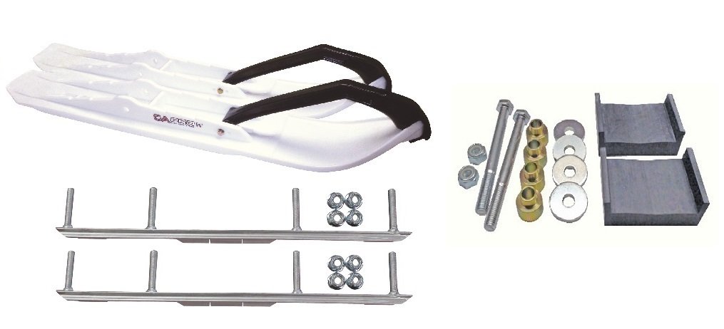 C&A Pro White XCS Snowmobile Skis w/ 4.5