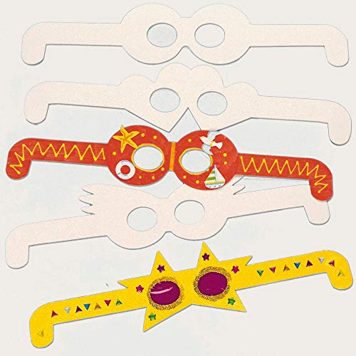 Baker Ross Design Your Own Glasses, Blanks for Kids to Paint and Decorate for Arts and Crafts Activities (Pack of 12), 35cm, White (ET608)