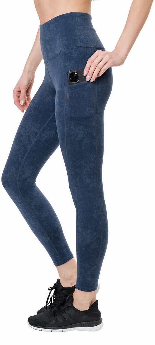Tuff Athletics Womens High Waisted Legging with Pockets (as1, Alpha, x_s, Regular, Regular, Blue Moon Print)