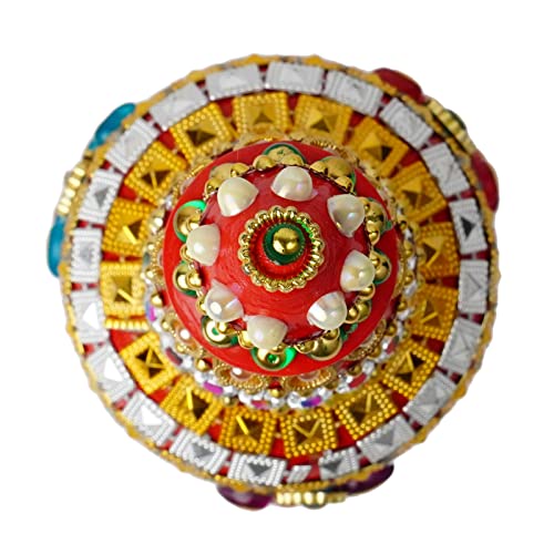FINE-CRAFT-INDIA-Wooden-Handmade-Round-Sindoor-Box-with-Meena-Work-Refillable-Case-Multicolour-H-19-W-6-L-5-cm