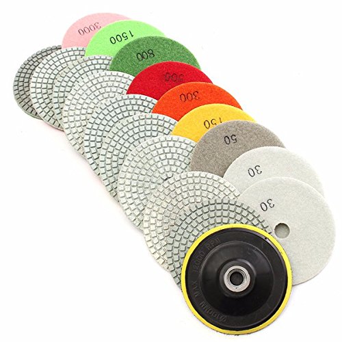 19 almohadillas de pulido de diamante de grano 30-3000 con almohadilla M16