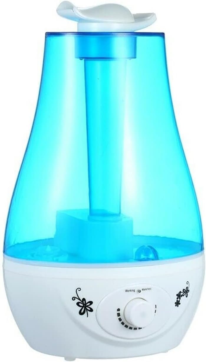 VUIKLCty Humidifiers 3000ML Ultrasonic Air Humidifier Double Sprayers Fog Mist Maker Essential Oil Diffuser 7 Color LED Aroma Diffusor Aromatherapy(Blu)