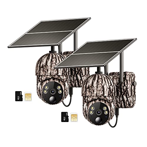 Ebitcam 4G LTE Cellular Trail Cameras Gen 3.0 with SD&4G LTE SIM Card, 360° Full View, 2K Live Streaming,Remote Phone Access Security Camera Outdoor Wireless Game Camera Solar Powered Motion Activated