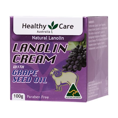 Healthy Care Lanolin Cream with Grape Seed Oil 100g (Made in Australia)
